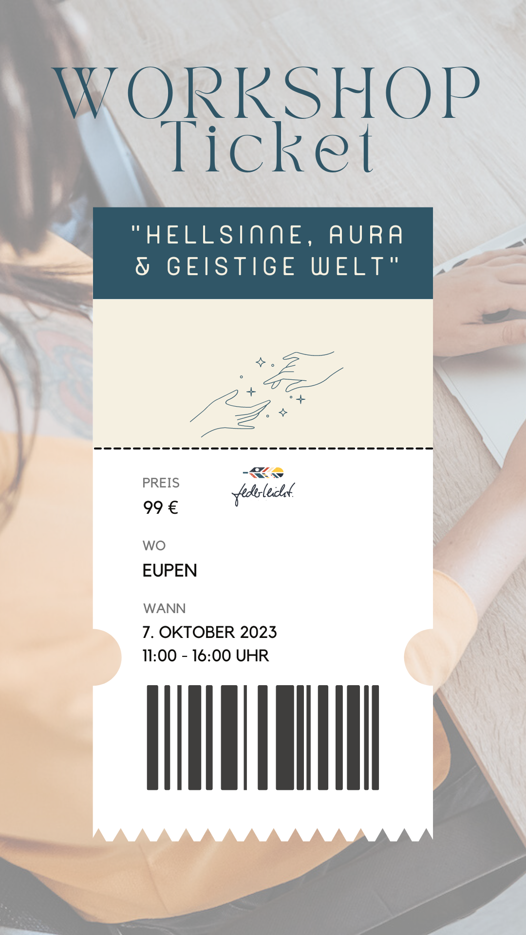 Ticket für den Workshop "Hellsinne, Aura & geistige Welt" in Eupen (B)